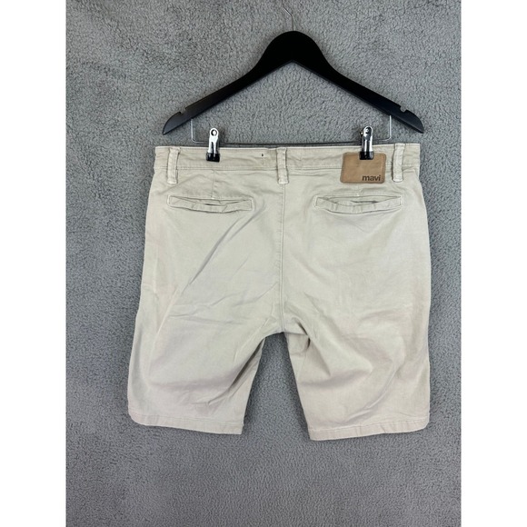 Mavi Shorts Mens 35 Cream Jacob Chino Flat Front Stretch Flex Preppy Chino Golf - Picture 5 of 8